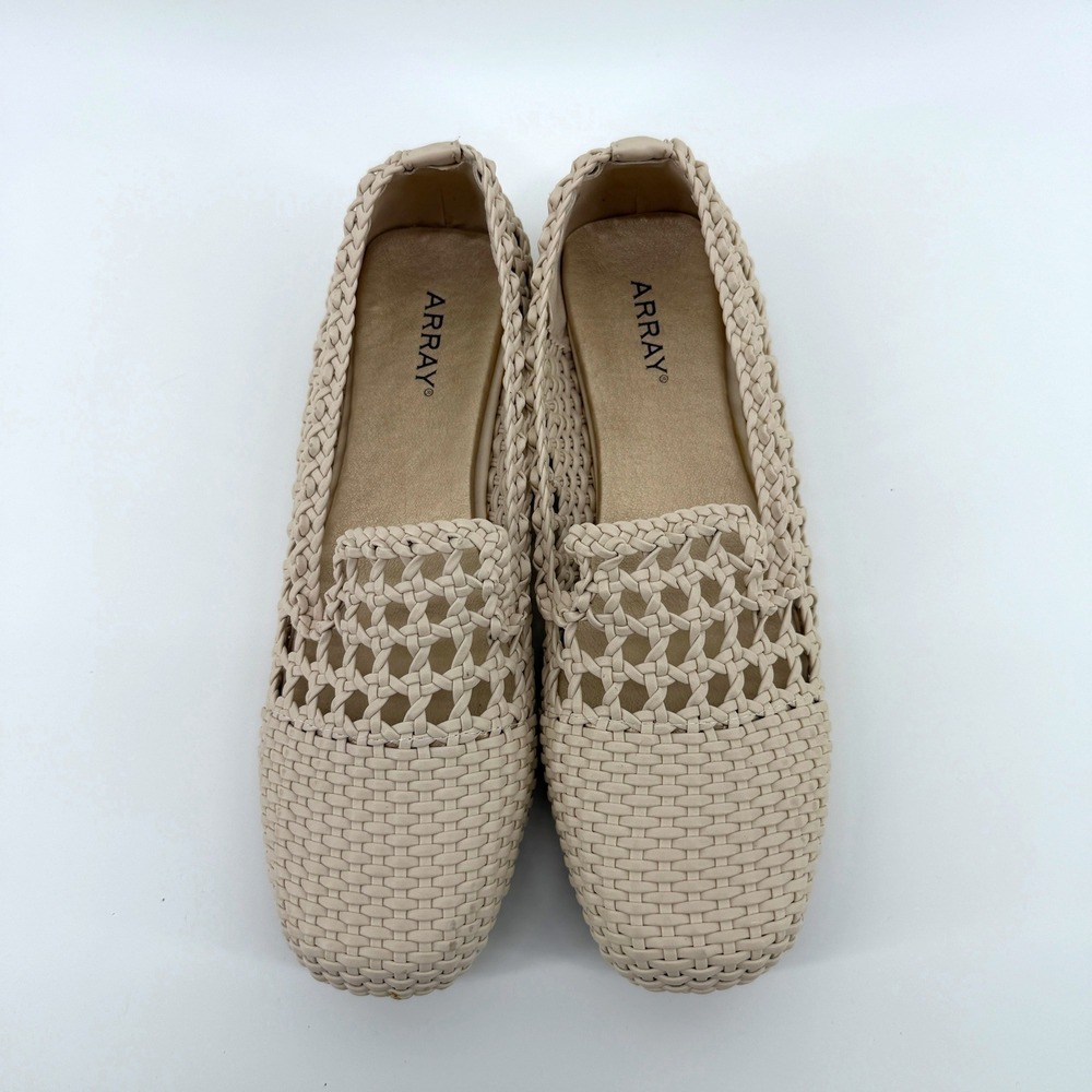 Array Loafers‎ Woven Braided 11N Beige Women Casual Summer Flat Shoes